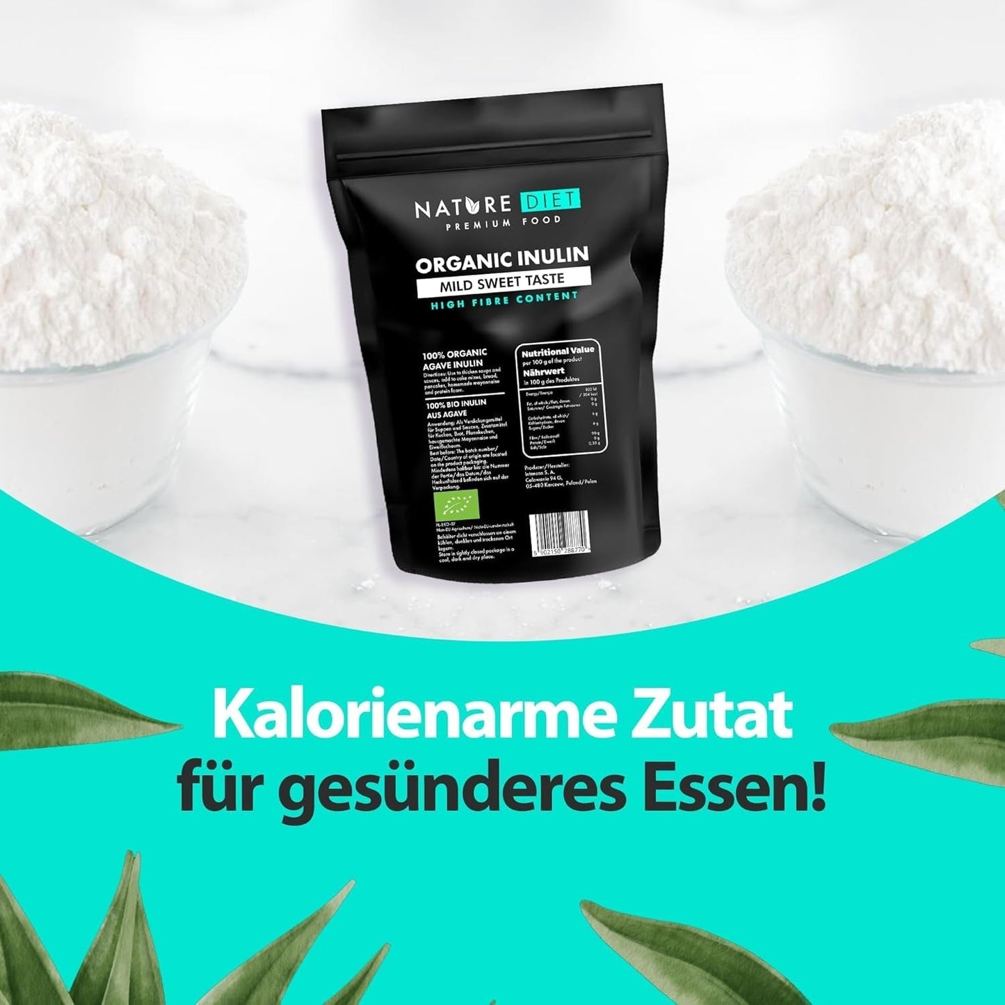 Dieta Natury - Bio-Inulina 1 Kg | Z Agawą | Natürliches Präbiotikum Słodziki Naty Shop