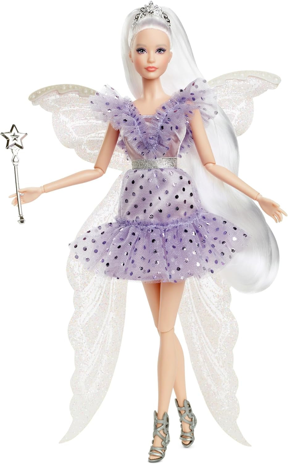 Podpisowa lalka Barbie wróżka-zębuszka, kolekcjonerska lalka ze skrzydłami wróżki, magiczna różdżka i woreczek na monety, prezent dla dzieci w wieku 6+, lalki JCW43 Naty Shop