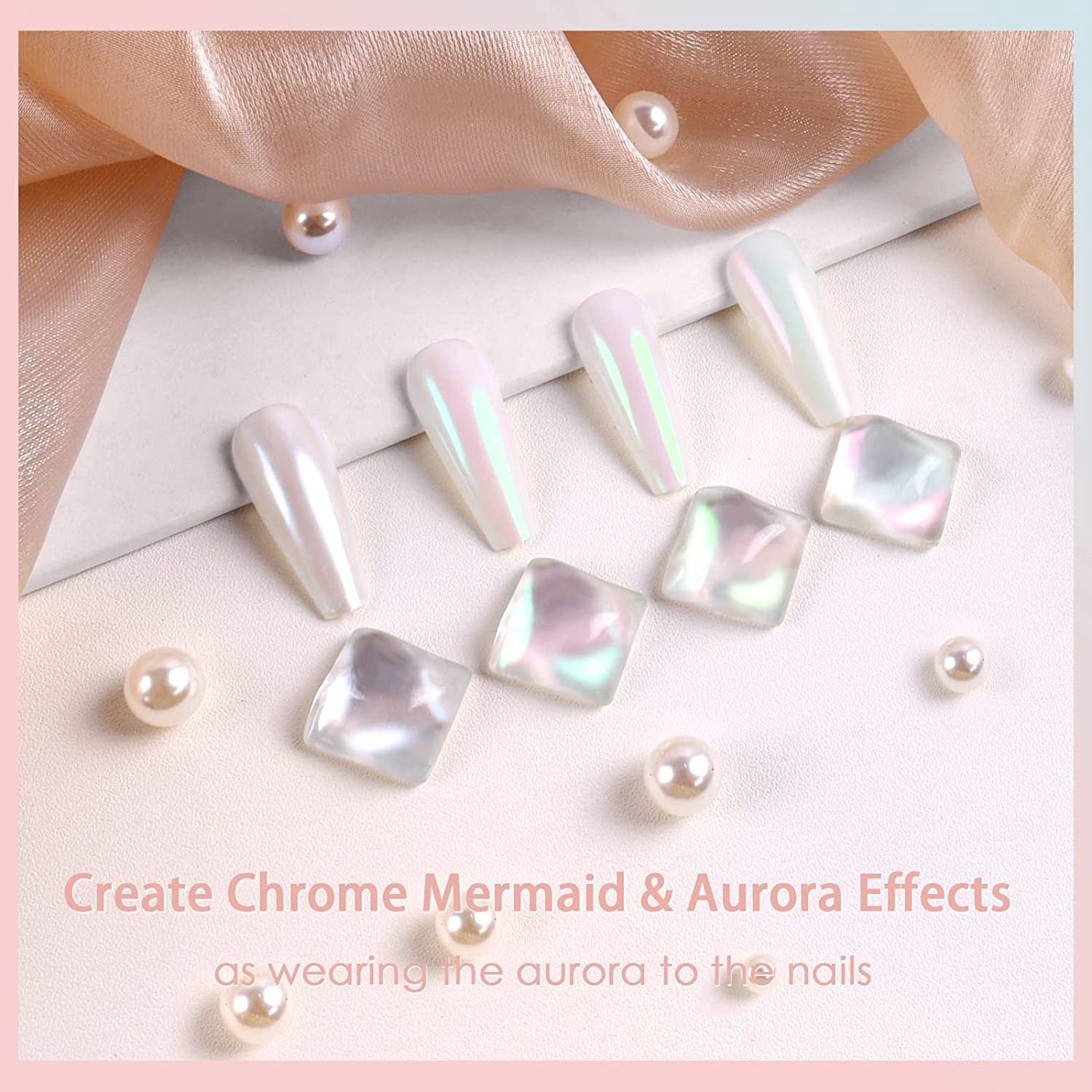 Chrom Nagel Pulver 4 Farben Irisierendes Aurora Pulver Metallic Spiegel Effekt Pigment Perłowy Meerjungfrau Glitter Einhorn Glitter Für Żel Polski Nail Art Dekoration-Purpurgrüner Jadeit