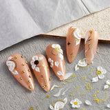 5D Geprägte Blume Nagelsticker Nagelfolie Selbstklebend Acryl Geschnitzte Blumen Nagelaufkleber Schmetterling Naklejka na paznokcie Blütenblätter Nageldesign Aufkleber Nägel Zubehör Kwiatowe naklejki na paznokcie