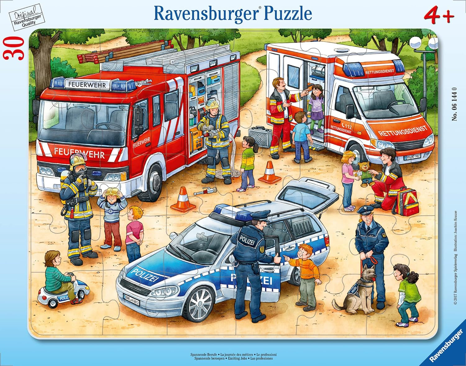 Puzzle dla dzieci Ravensburger - 06144 Ciekawe zawody - Puzzle ramkowe dla dzieci od 4. roku życia zawierające 30 elementów Puzzle Naty Shop Turkusowy / Turkusowy