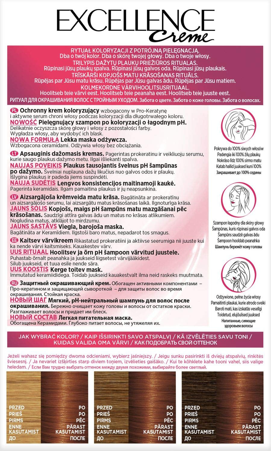 L'Oréal Paris Excellence 6.41 Farba do włosów - Jasnobursztynowy Brąz Naty Shop Farba do włosów