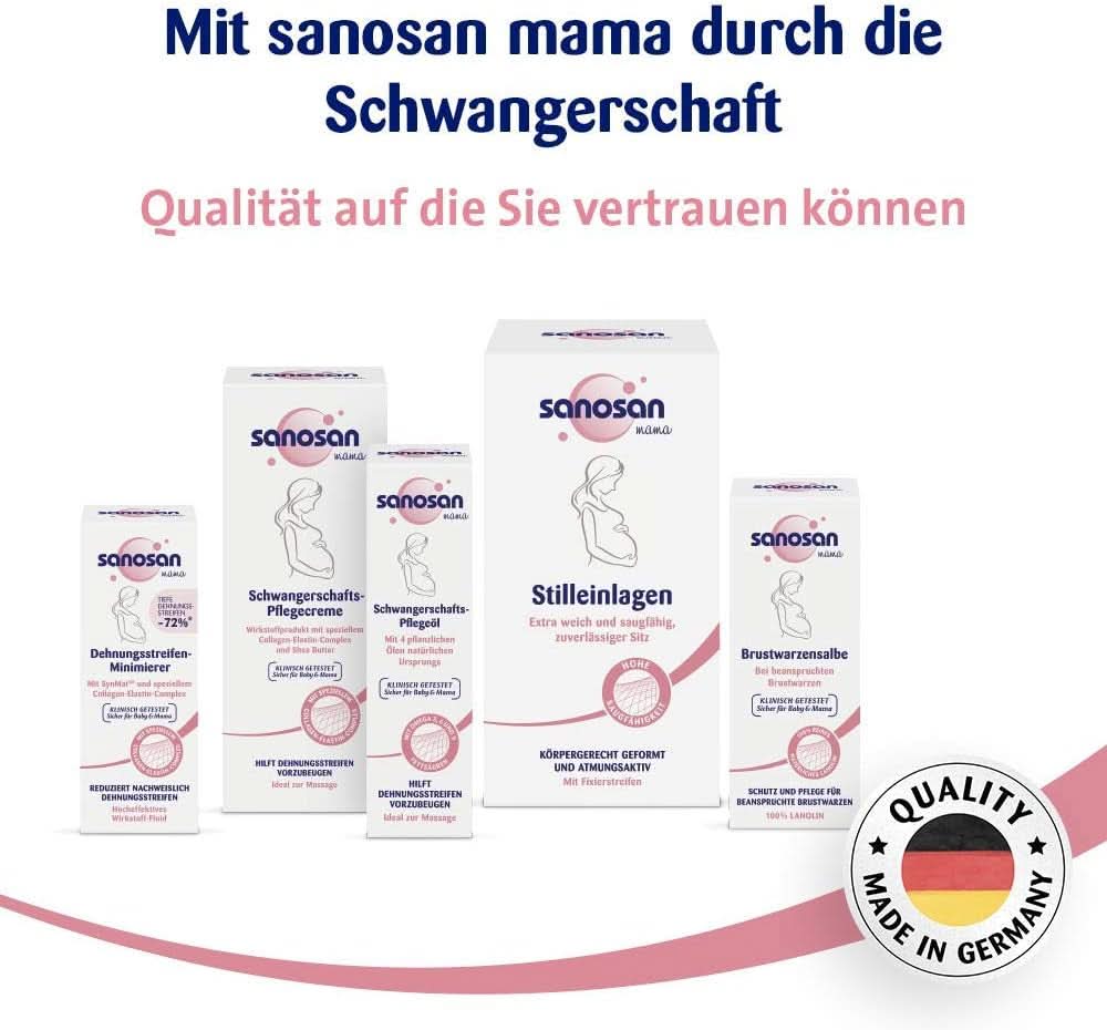 Sanosan Stretch Mark Minimiser, testowany klinicznie - redukujący rozstępy po ciąży, bez oleju parafinowego, barwników, silikonów, 75 ml Kosmetyki i Uroda Naty Shop
