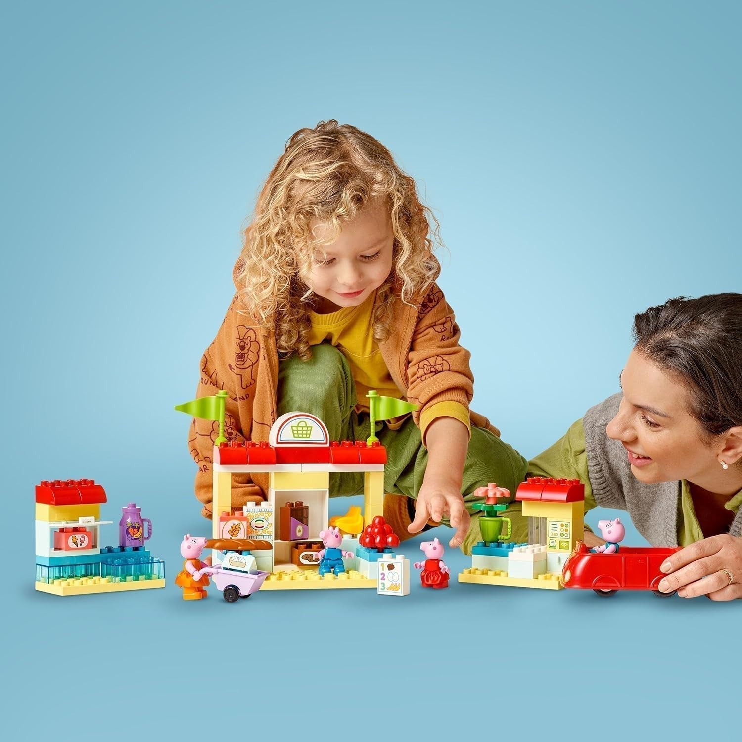 LEGO DUPLO 10434 Supermarket Peppy: kreatywna zabawka edukacyjna i zestaw do zabawy, prezent dla chłopców i dziewcząt od 2. roku życia, zachęca do rozwijania zręczności. Zestawy do budowania Besuche den LEGO-Store