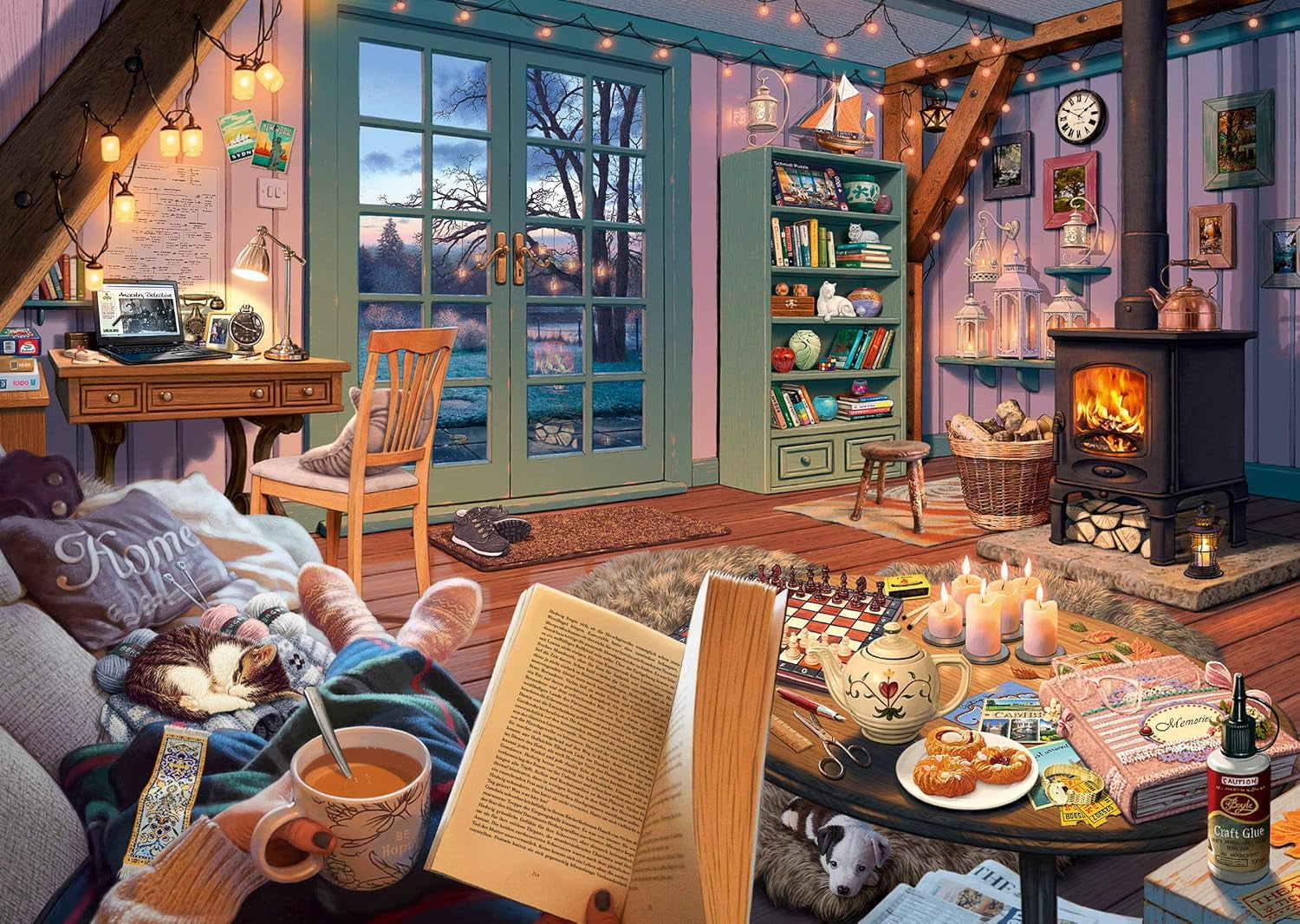 Schmidt Spiele 59655 W domku letniskowym, 1000 elementów Sekretne puzzle Puzzle Naty Shop