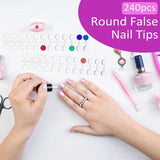 240 Stück Nagel Display Punkt Farbpunkte,Przezroczysty wyświetlacz zdobienia paznokci,Nagellack wyświetla Rund Für Nagelstudio Und Anfänger,Zdjęcia paznokci DIY Nagelstudios