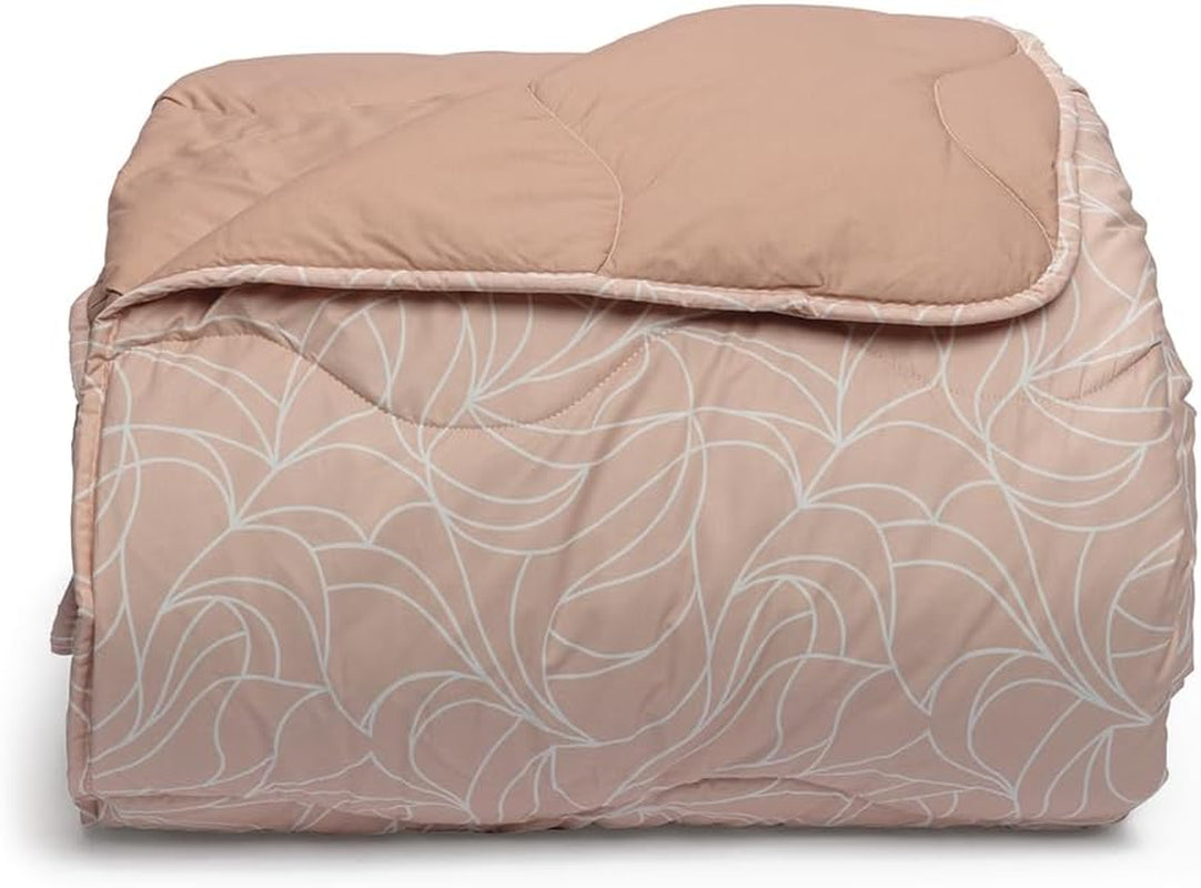 Stolik nocny Foppapedretti i naturalna kołdra do łóżka podwójnego 2P; liście piasku, poszewka 100% bawełna, Made in Italy Kołdry i kołdry Naty Shop Wędkarstwo falowe 160 x 190 cm
