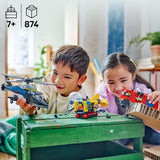 Zestaw LEGO City Combo zawierający helikopter, samochód z lwem i łódź podwodną oraz 3 minifigurki — zabawkowe pojazdy do zbudowania dla chłopców i dziewcząt od 7 lat — prezent urodzinowy i świąteczny 60462 Zestawy do budowania Besuche den LEGO-Store