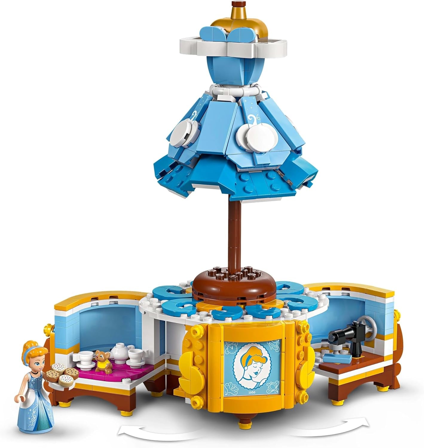 LEGO® Disney Sukienka Księżniczki Kopciuszka, zabawka dla chłopców i dziewcząt od 9 lat - zawiera wieszak na sukienkę, minilaleczkę Kopciuszka i figurkę myszy - Zestaw kreatywny 43266 Zestawy do budowania Beuche den LEGO-Store