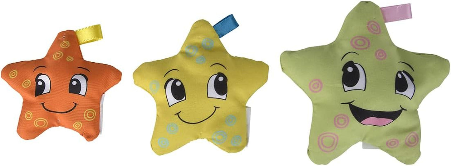 Simba 104010071 - ABC miękka rozgwiazda, zabawka dla dzieci, gwiazdki tekstylne wypełnione styropianem, 3 sztuki, od 6 miesiąca. Zabawki Bebe Naty Shop