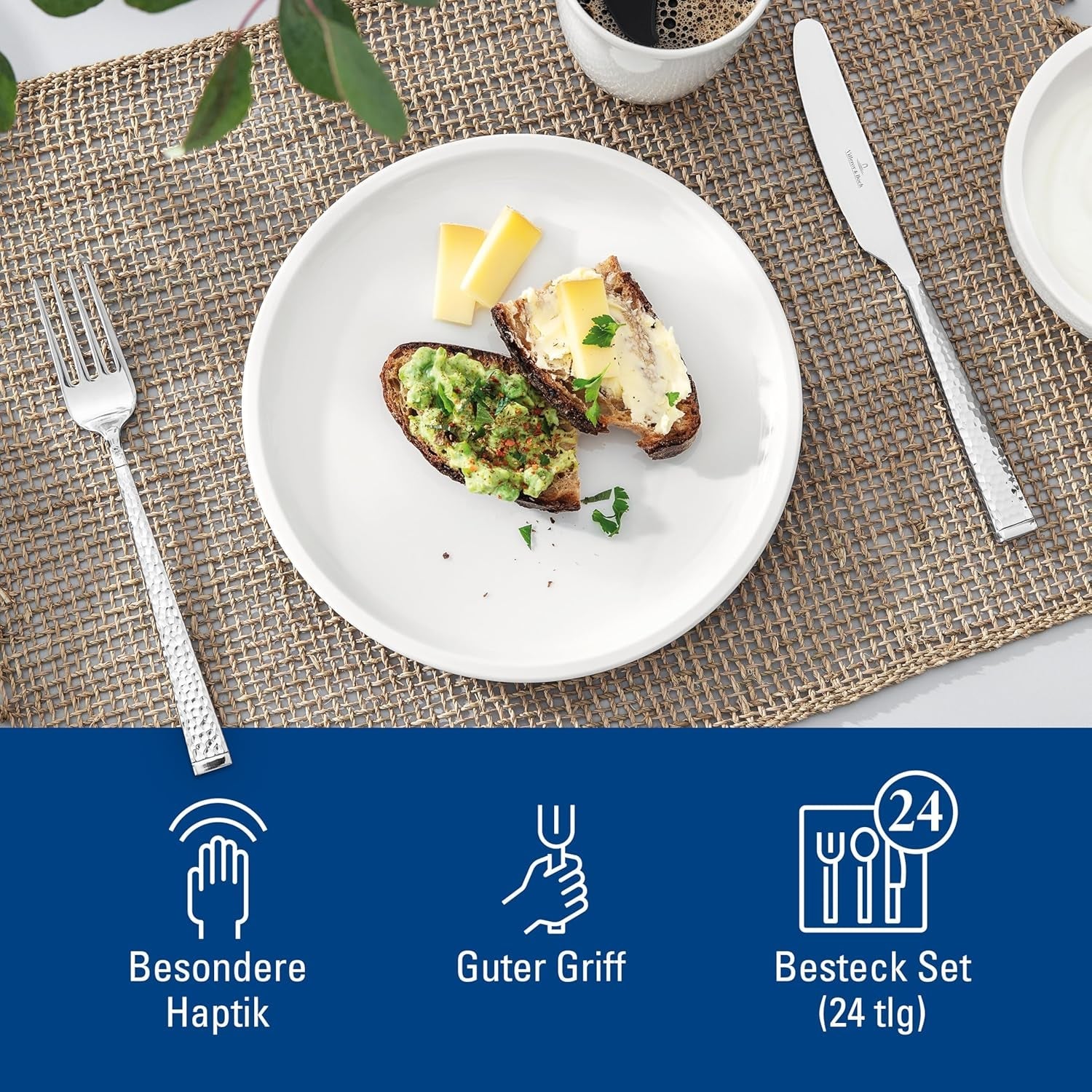 Zestaw sztućców Villeroy & Boch Blacksmith dla maksymalnie 6 osób, 24 sztuki, stal nierdzewna