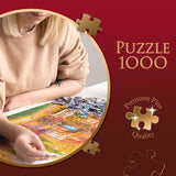 Trefl Premium plus Quality - Puzzle Tea Time: Domy Stoney Lane - 1000 elementów, Seria nostalgicznie malowanych obrazów, Idealne dopasowanie elementów, Dla dorosłych i dzieci od 12 lat Puzzle Naty Shop