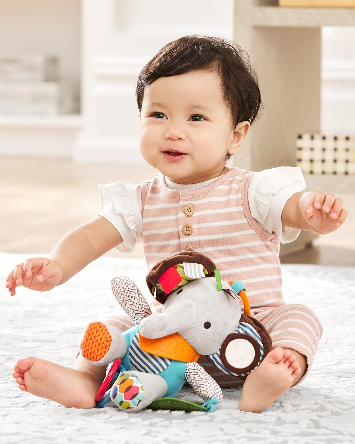 Skip Hop Bandana Buddies Zabawka aktywna, pluszowa zabawka dla niemowląt i dzieci, wielokolorowa, zabawki dla niemowląt-słonia Naty Shop