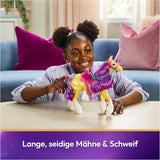 Unicorn Leaf Unicorn Academy - oryginalny jednorożec Ava o wysokości 28 cm z serii Netflix z prawdziwą grzywą i ogonem, zdejmowaną uzdą, siodłem i szczotką, dla dzieci w wieku od 4 lat