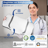 Poduszka ortopedyczna, ergonomiczna poduszka pod szyję, poduszka pod głowę, oryginalna poduszka z pianki memory na boki, podparcie pleców i brzucha, poduszka podtrzymująca szyję dla mężczyzn, kobiet (67,3 x 38,2 x 13,8/3 cm) Poduszki ortopedyczne na szyję Naty Shop
