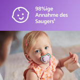 Smoczki Philips AVENT ultra air - Lekkie i oddychające smoczki dla dzieci w wieku 0-6 miesięcy, niezawierające BPA, z etui do przenoszenia jako sterylizator, 2 sztuki, model SCF085/24