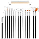 Hanyousheng 20 Stück Nagel Pinsel Set, 15 Stück Nageldesign Pinsel, 5 Stück Nail Art Rozsianych narzędzi do samodzielnego projektowania paznokci