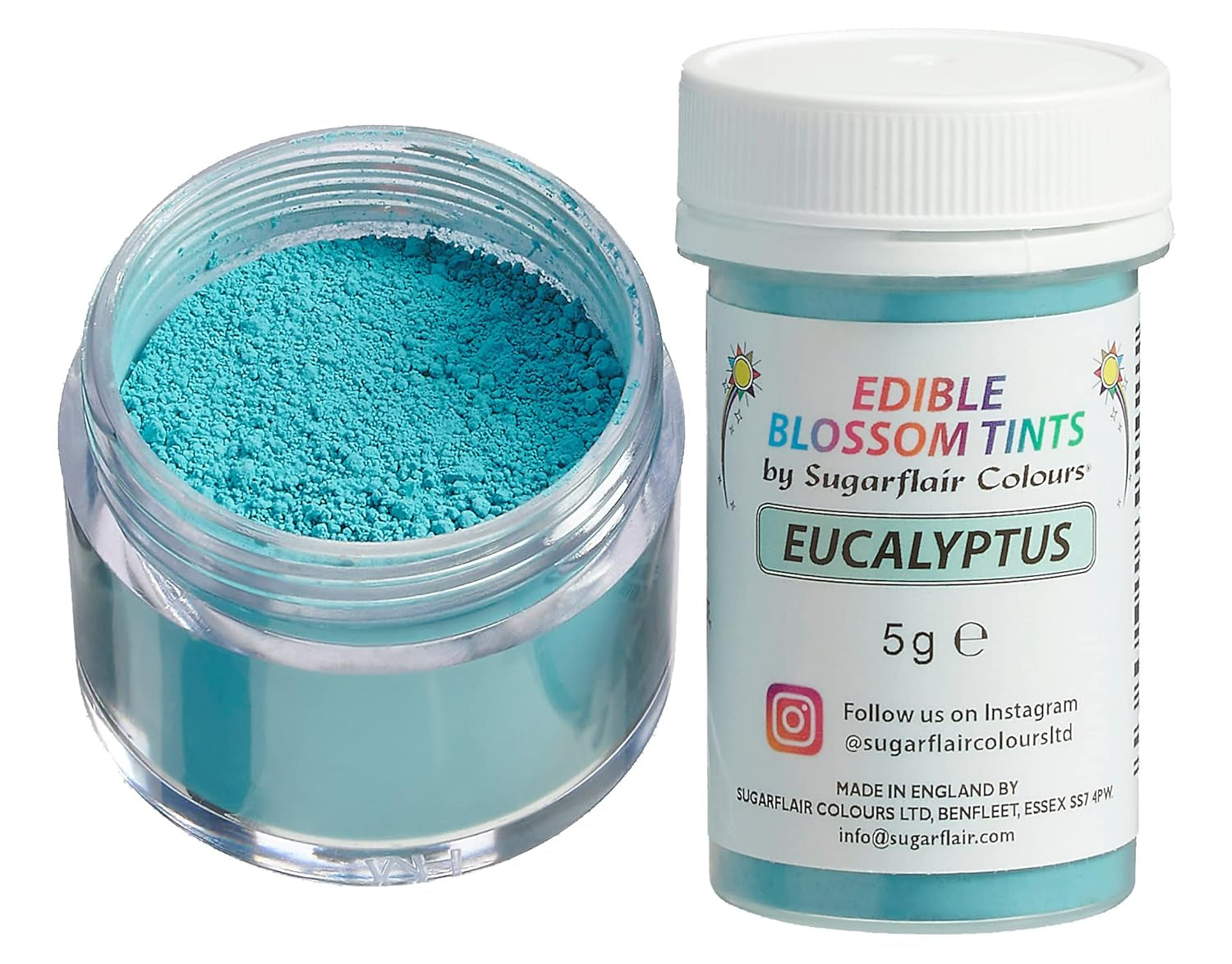 Sugarflair Blossom Tint Dust Eucalyptus Food Barwnik w proszku - Barwnik spożywczy w proszku do dekorowania ciast, pasty cukrowej, kremówki, lukieru, czekolady, kremu maślanego, makaroników i innych - 5G