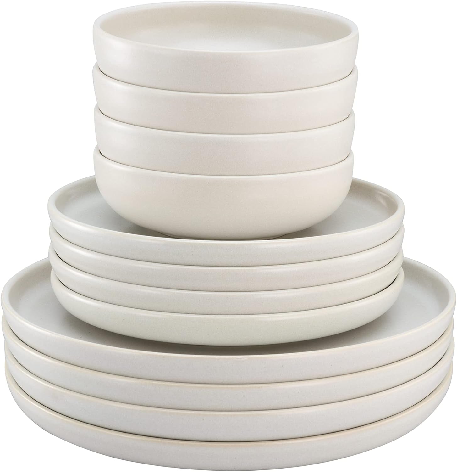 CreaTable, 33065, Żółto-biały zestaw obiadowy z serii Uno, 12 szt., Zestaw talerzy porcelanowych, Można myć w zmywarce i używać w kuchence mikrofalowej, Wyprodukowano w Portugalii