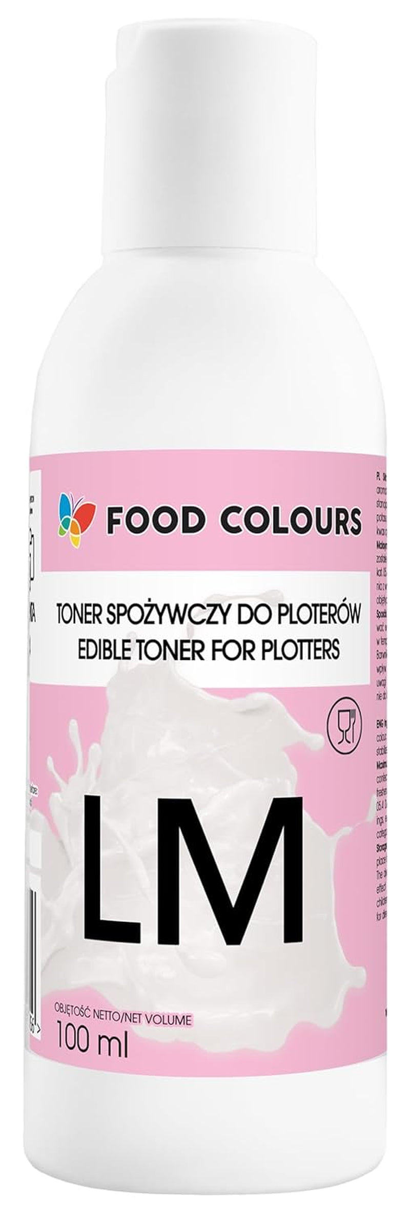 Zestaw barwników spożywczych z tuszami jadalnymi do ploterów 6 x 100 ml | Jasny Cyjan | Cyjan | Jasna Magenta | | Magenta | Żółty | Czarny | Druk jadalny, druk na papierze waflowym, dekoracyjna posypka do ciast
