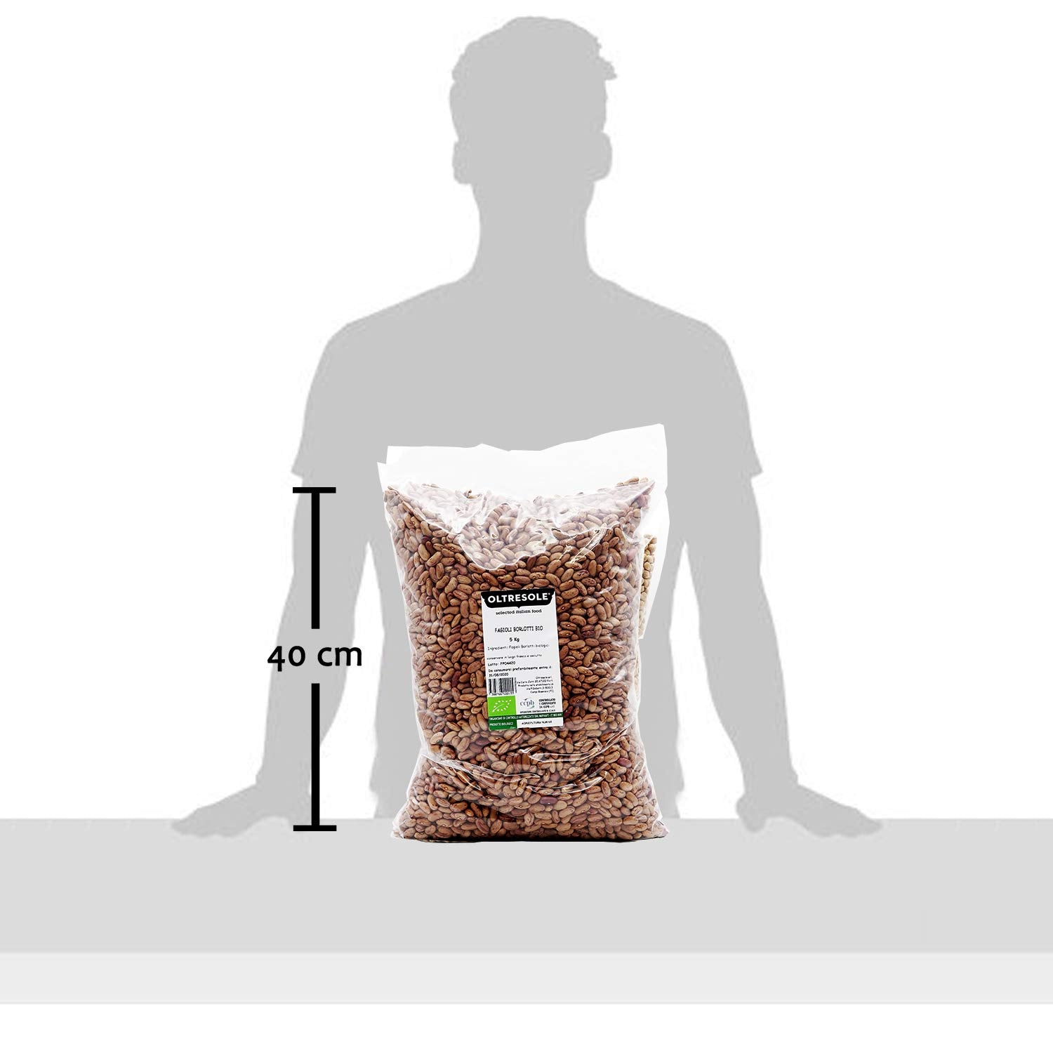 , Ekologiczna fasola borlotti 5 kg, organiczne suszone rośliny strączkowe z kontrolowanych upraw, Zboża Naty Shop