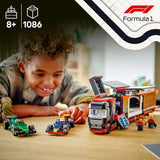 LEGO City Transporter F1 z samochodami wyścigowymi RB20 i AMR24 F1 - Zabawkowy transporter samochodów dla zespołów Formuły 1 Red Bull i Aston Martin - Zawiera. 5 minifigurek — prezent dla chłopców i dziewcząt w wieku od 8 lat 60445 Zestawy konstrukcyjne Besuche den LEGO-Store