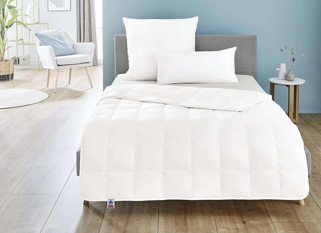Kołdra Irisette z jedwabiu - Made in Germany - Kołdra wykonana w 60% z dzikiego jedwabiu, 40% z bawełny, zawiera. torba do przechowywania 135 x 200 cm, certyfikat Oeko-Tex Kołdry i kołdry Naty Shop