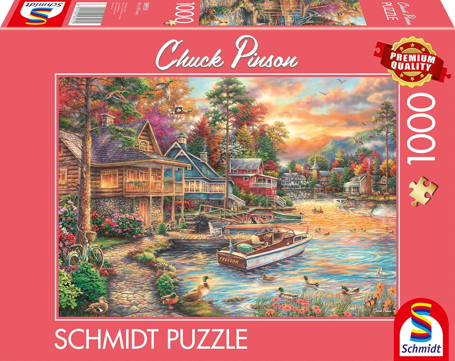 Schmidt Spiele 58553 Chuck Pinson, Złoto wieczornego brzegu, układanka 1000 elementów Puzzle Naty Shop Domyślny tytuł