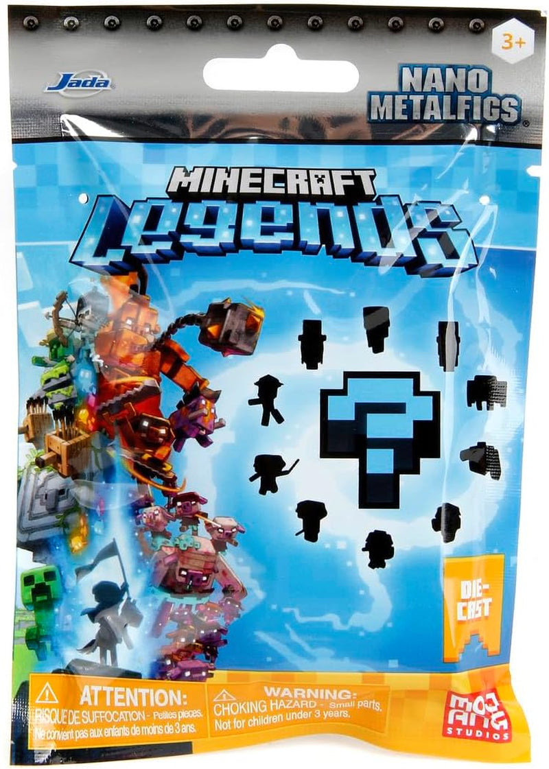 Jada Toys - Minecraft Blind Pack Nanofigs, Wave 2, Minecraft Legends Nano Metal Figurka kolekcjonerska, różne modele, 4 cm, wiek 3+, czarne figurki Naty Shop