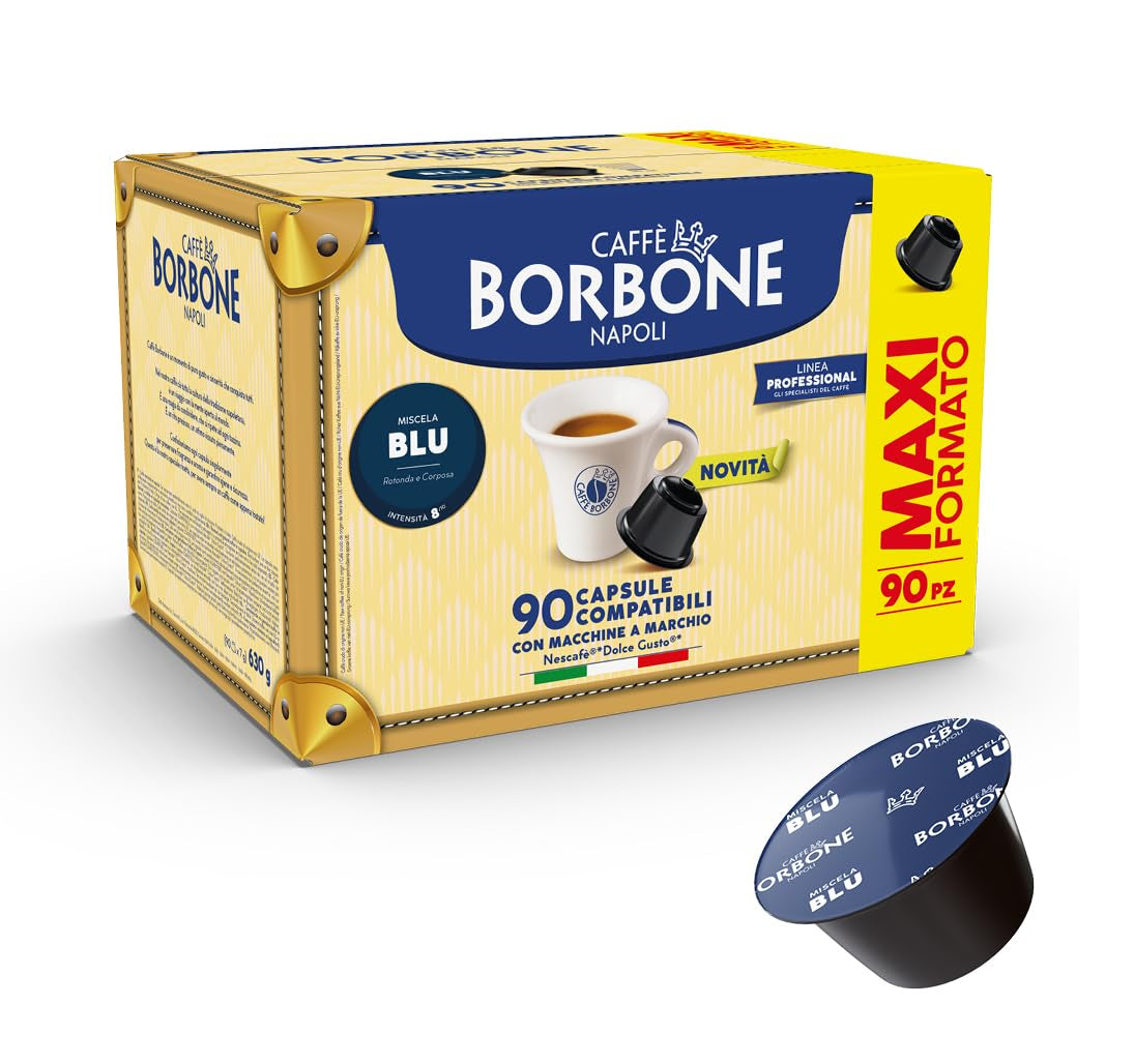 Caffè Borbone Blue Kaffeemischung - 90 Kapseln - Kompatybilny z Kaffeemaschinen der Marke Nescafè®* Dolce Gusto®*