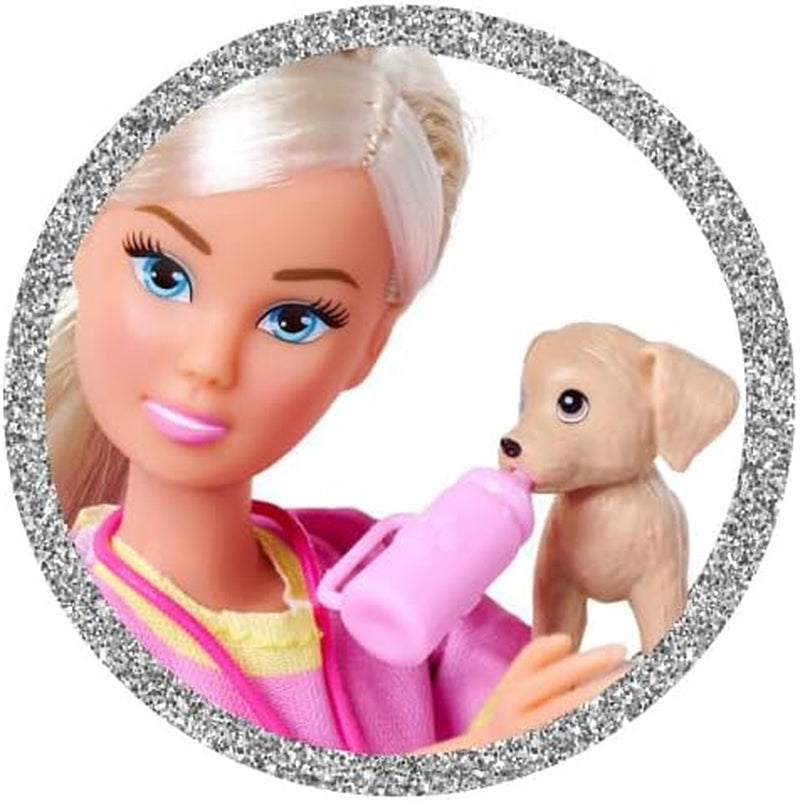 Simba Steffi Love Dog Trainer, zabawka lalka jako trener psów z kursem szkoleniowym, 3 psy i akcesoria, 29 cm, od 3 lat
