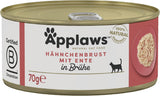 Applaws Premium Naturalna karma mokra dla kotów, kurczak z kaczką w zupie, konserwa 70g (24x70g)