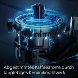 W pełni automatyczny ekspres do kawy Siemens EQ700, duży kolorowy ekran TFT, 36 gorących i zimnych napojów, zimny napar, funkcja 2 filiżanek, sterowanie z aplikacji, automatyczny system czyszczenia, czarna stal nierdzewna, TQ717D03