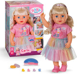 BABY Born Carla - lalka 43 cm - wysokiej jakości blond włosy z pasmami - nie wymaga baterii - odpowiednia dla dzieci od 4 lat - zawiera 7 akcesoriów, różowy