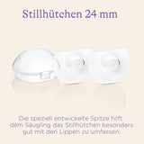 Lansinoh Stillhütchen 24 Mm (Größe 2), 2 Stück Inkl. Pudełko do przechowywania - Angenehmes Tragegefühl - Trotz Anlegeschwierigkeiten Weiter Stillen Akcesoria Żywność i karmienie piersią Bebe Naty Shop