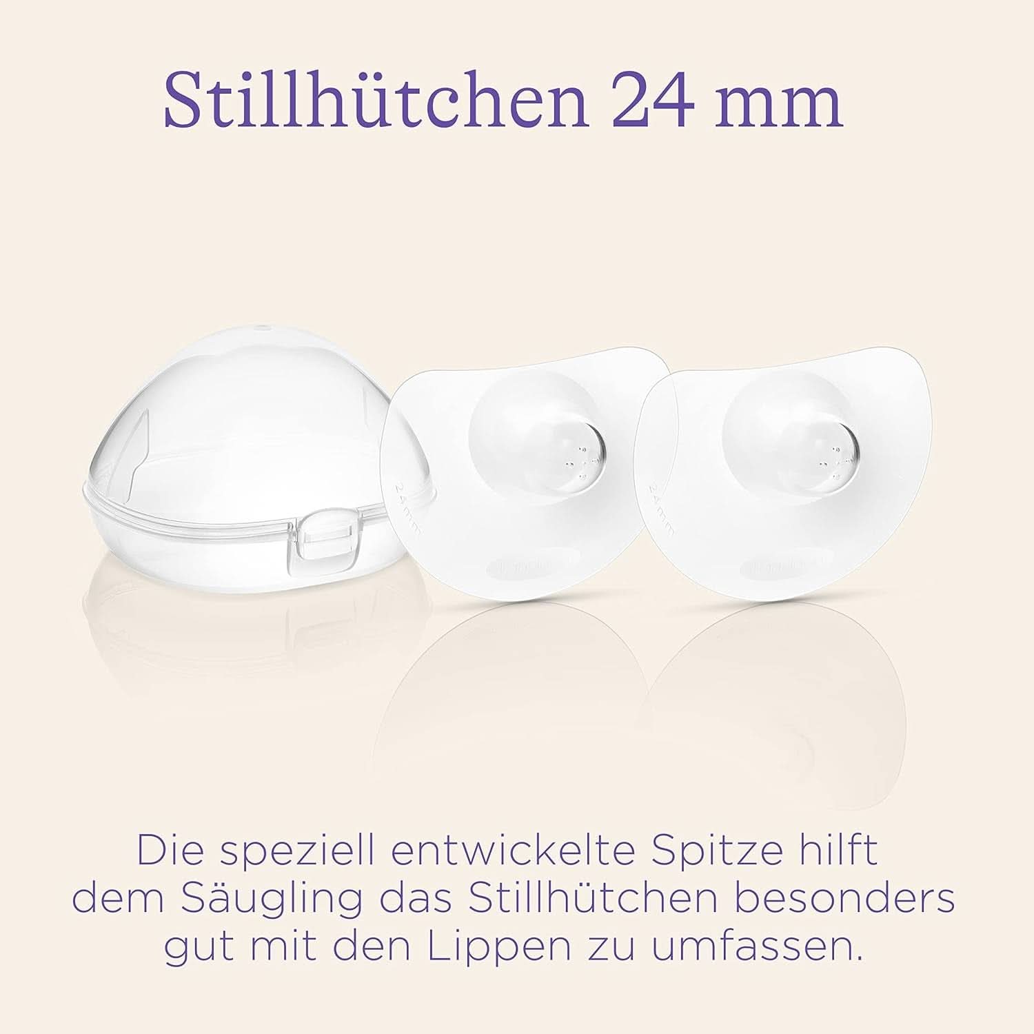 Lansinoh Stillhütchen 24 Mm (Größe 2), 2 Stück Inkl. Pudełko do przechowywania - Angenehmes Tragegefühl - Trotz Anlegeschwierigkeiten Weiter Stillen Akcesoria Żywność i karmienie piersią Bebe Naty Shop