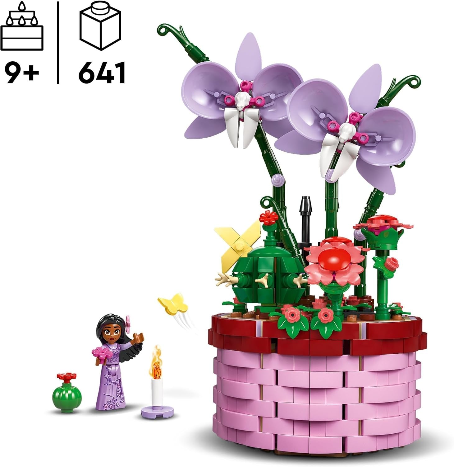 LEGO® Disney Encanto Doniczka Isabelli, zestaw zabawek do budowania dla dzieci, orchidea, dekoracyjny zestaw do budowania z minilaleczką z postaciami filmowymi, pomysł na prezent dla dziewcząt i chłopców od 9 lat 43237 Zestawy do budowania Szukaj sklepu LEGO