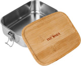 Pudełko na lunch ze stali nierdzewnej Tatonka I Pudełko na lunch bambusowe (800 ml / 1000 ml) - Chlebnik z bambusową pokrywką i uchylną pokrywką - nietłukący, nietoksyczny, można myć w zmywarce, nie zawiera plastiku i BPA Pudełka do przechowywania żywności Naty Shop 1000 Ml