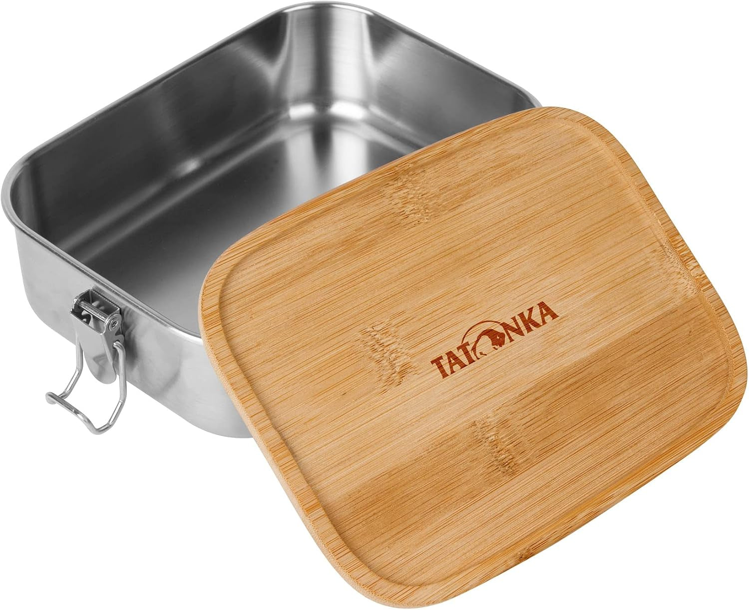Pudełko na lunch ze stali nierdzewnej Tatonka I Pudełko na lunch bambusowe (800 ml / 1000 ml) - Chlebnik z bambusową pokrywką i uchylną pokrywką - nietłukący, nietoksyczny, można myć w zmywarce, nie zawiera plastiku i BPA Pudełka do przechowywania żywności Naty Shop 1000 Ml