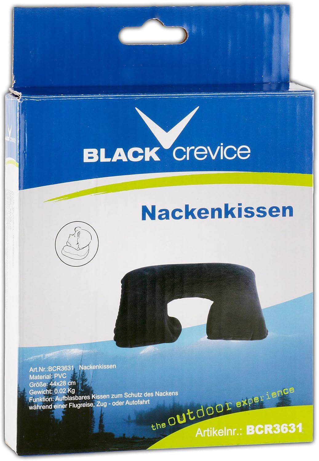 Czarna dmuchana poduszka pod szyję Poduszka pod szyję BCR3631 Niebieskie poduszki podróżne Naty Shop