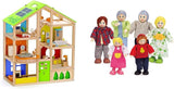 Hape E3401 Domek Four Seasons, umeblowany i E3500 - Rodzina lalek, jasna skóra