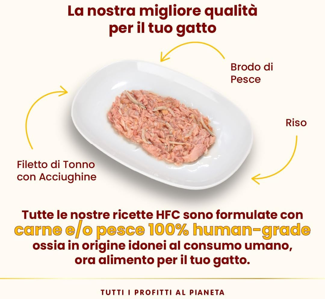 almo nature HFC Natural - Mokra karma dla kotów - z kurczakiem - Jakość ludzka, Bezglutenowa, Monoproteina - 55g, opakowanie 6 szt.