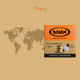 Bristot, kawa 100% Arabica – 120 kapsułek kompatybilnych z Nespresso – Kaffeemischung aus Mittelamerika und Brasilien, Schokolade und Trockenfrüchtenoten – 4 Packungen na 30 kapsułek