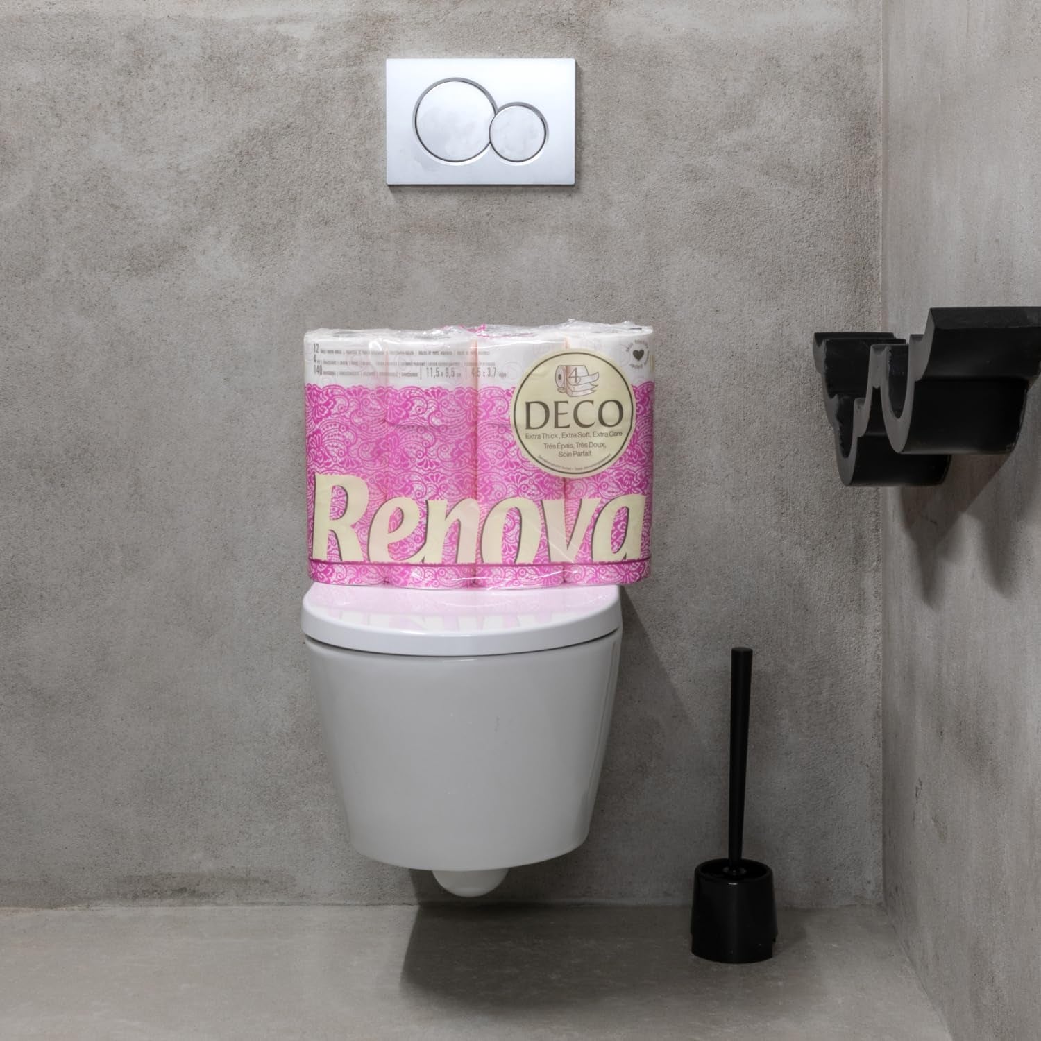 Papier toaletowy Renova 4 warstwy biały dekorowany zapachowy - 12 rolek w rolce Blanco Decorado Perfumado