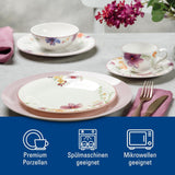Zestaw startowy Villeroy & Boch Mariefleur, różne kolory, można myć w zmywarce, można używać w kuchence mikrofalowej, zestaw obiadowy dla 2 osób, zestaw naczyń obiadowych w kwiaty, zastawa stołowa, zestaw kombinowany, porcelana premium