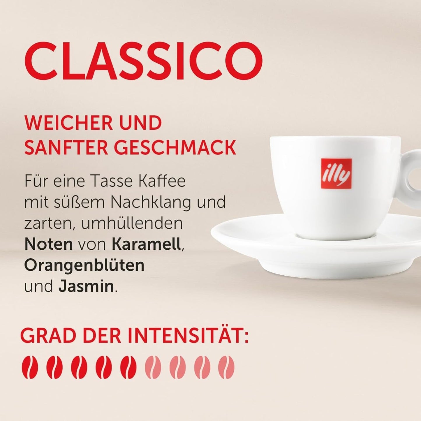 illy, Kompatybilna Aluminium-Kaffeekapseln CLASSICO, 100% Arabica z nutami kwiatów pomarańczy i jaśminu, słodki smak i słodki posmak, 10 opakowań po 10 kapsułek (w sumie 100)