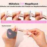 Aokitec 14 Stück Silikon Tool Nägel Pinsel Für Gel Naillac UV, Wiederwendbare Gel Pinsel Für UV Nailack Chrome Nail Powder, Nail Art Zubehör Für Ombre Blush Mirror Effekt, Nägel Selber Machen