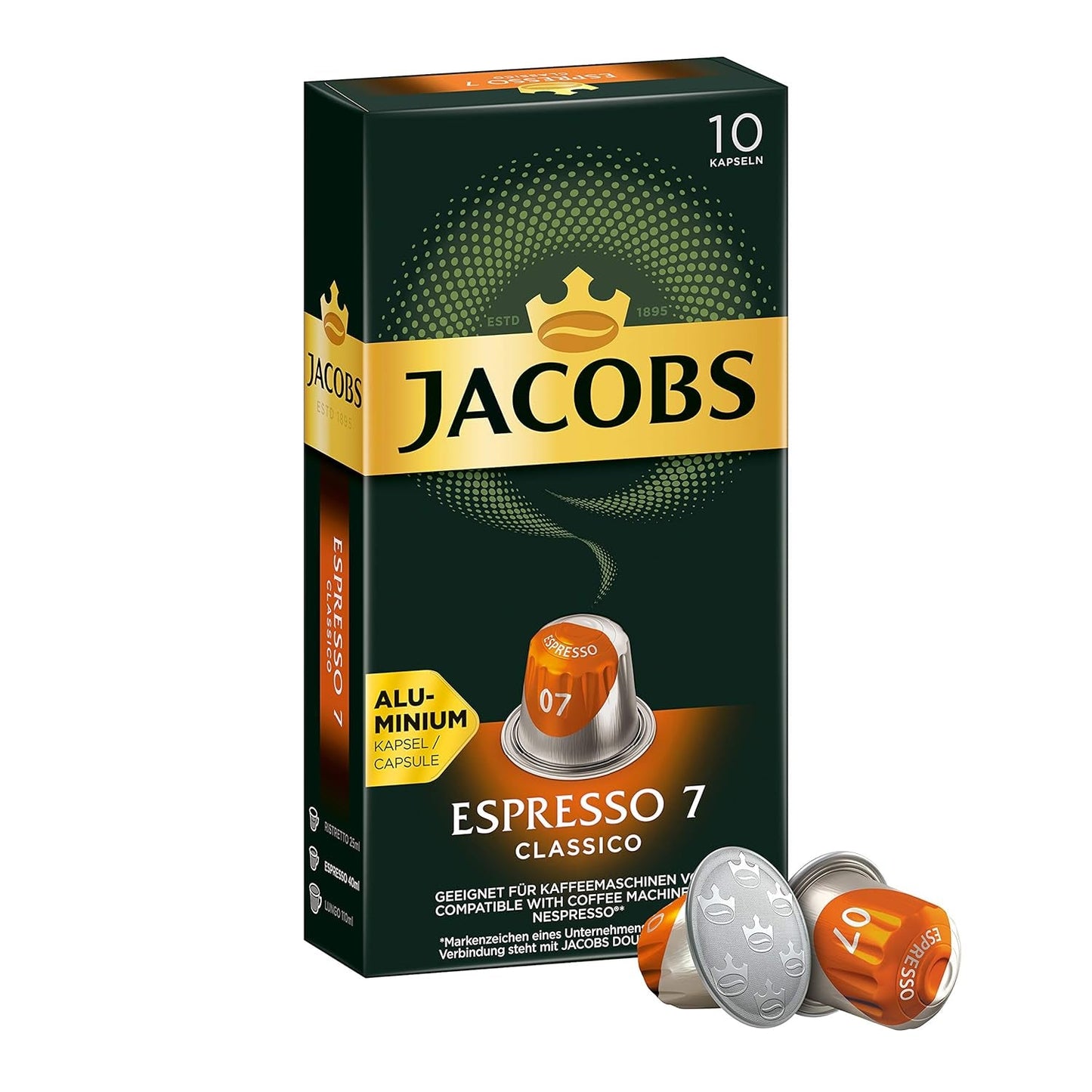 Kaffeekapseln Lungo Classico, Intensität 6 von 12, 20 kompatybilna z Nespresso®* Kapseln, 10 x 20 i Kapseln Espresso Classico, Intensität 7,100 kompatybilna z Nespresso®* Kaffeekapseln, 10x10 Getränke