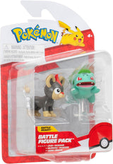 Pokémon PKW3583 - Zestaw figurek bojowych - Leufeo i Bisasam, Oficjalne szczegółowe figurki, każda po 5 cm Figurki Naty Shop