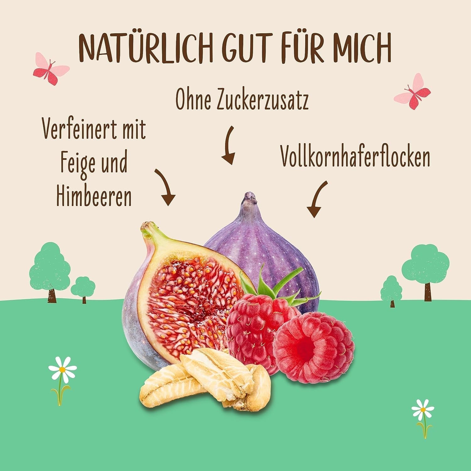 Niesłodzona owsianka allos z figami i malinami | Owsianka bez cukru | Organiczne musli | Musli z owocami | Płatki owsiane | Owsianka na śniadanie | Płatki śniadaniowe | wegańskie | Opakowanie 6 sztuk (6 x 500g)